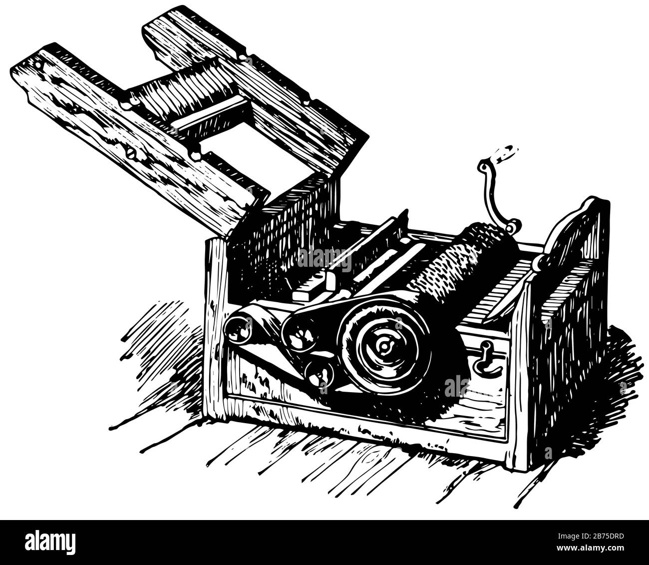 This Illustration Represents Eli Whitney Cotton Gin Vintage Line 