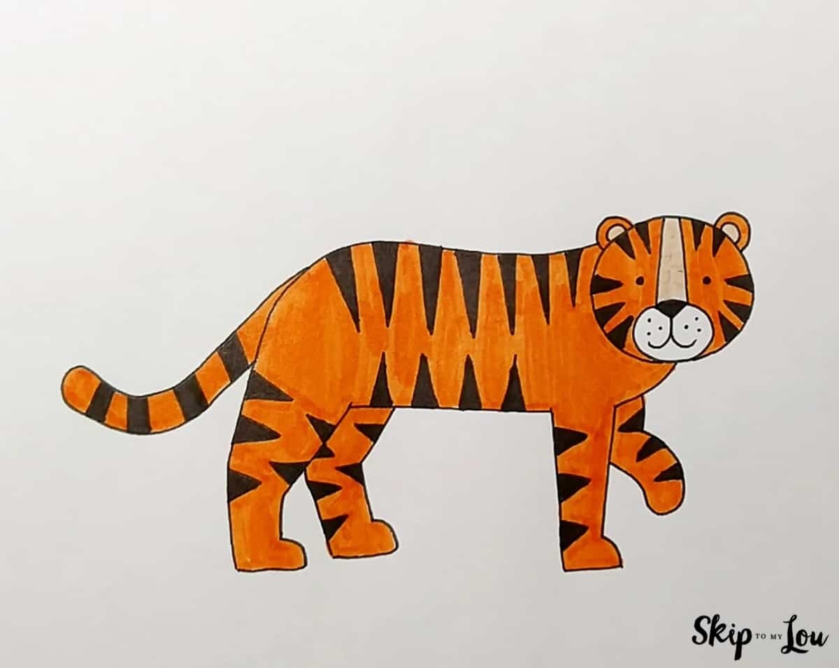 tiger easy drawing