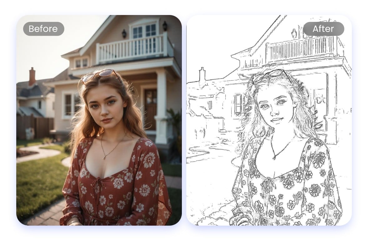 Turn Photo Into Line Drawing With AI Outline A Picture Online Fotor