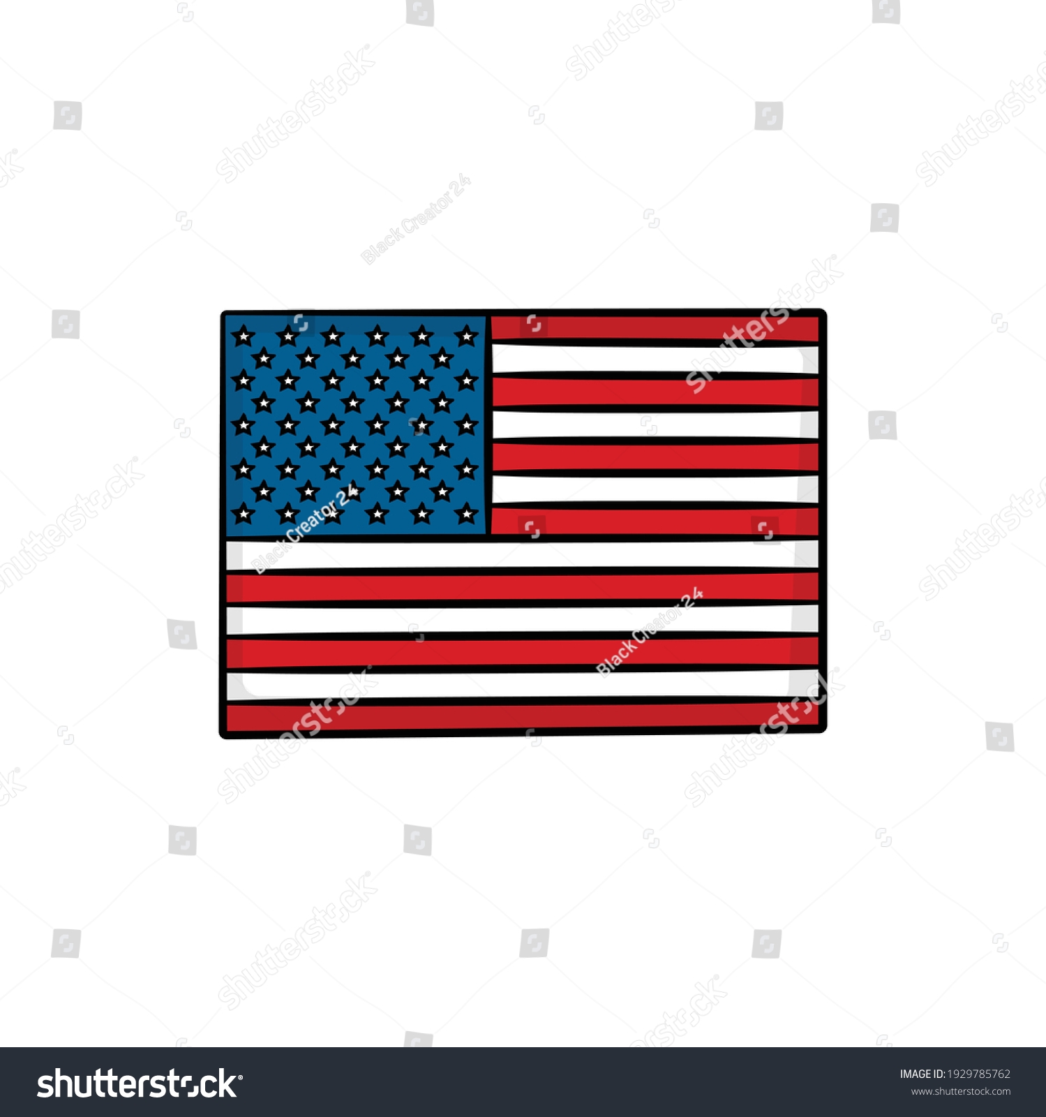 United States America Flag Drawing Style Stock Vector Royalty Free 1929785762 Shutterstock