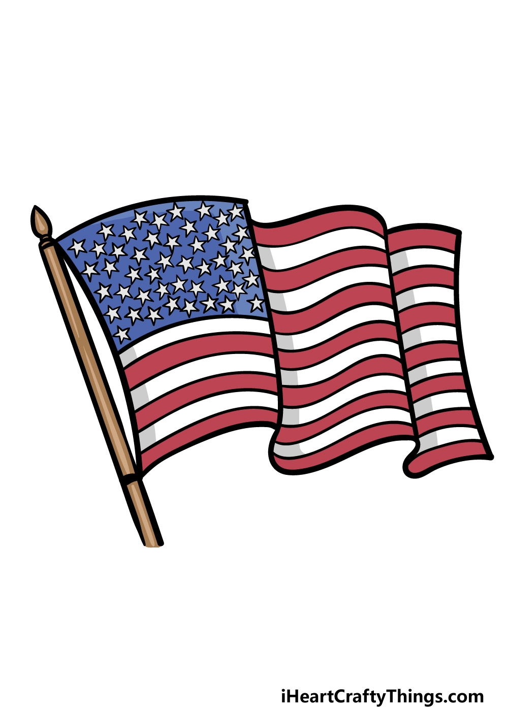 USA Flag Drawing How To Draw A USA Flag Step By Step