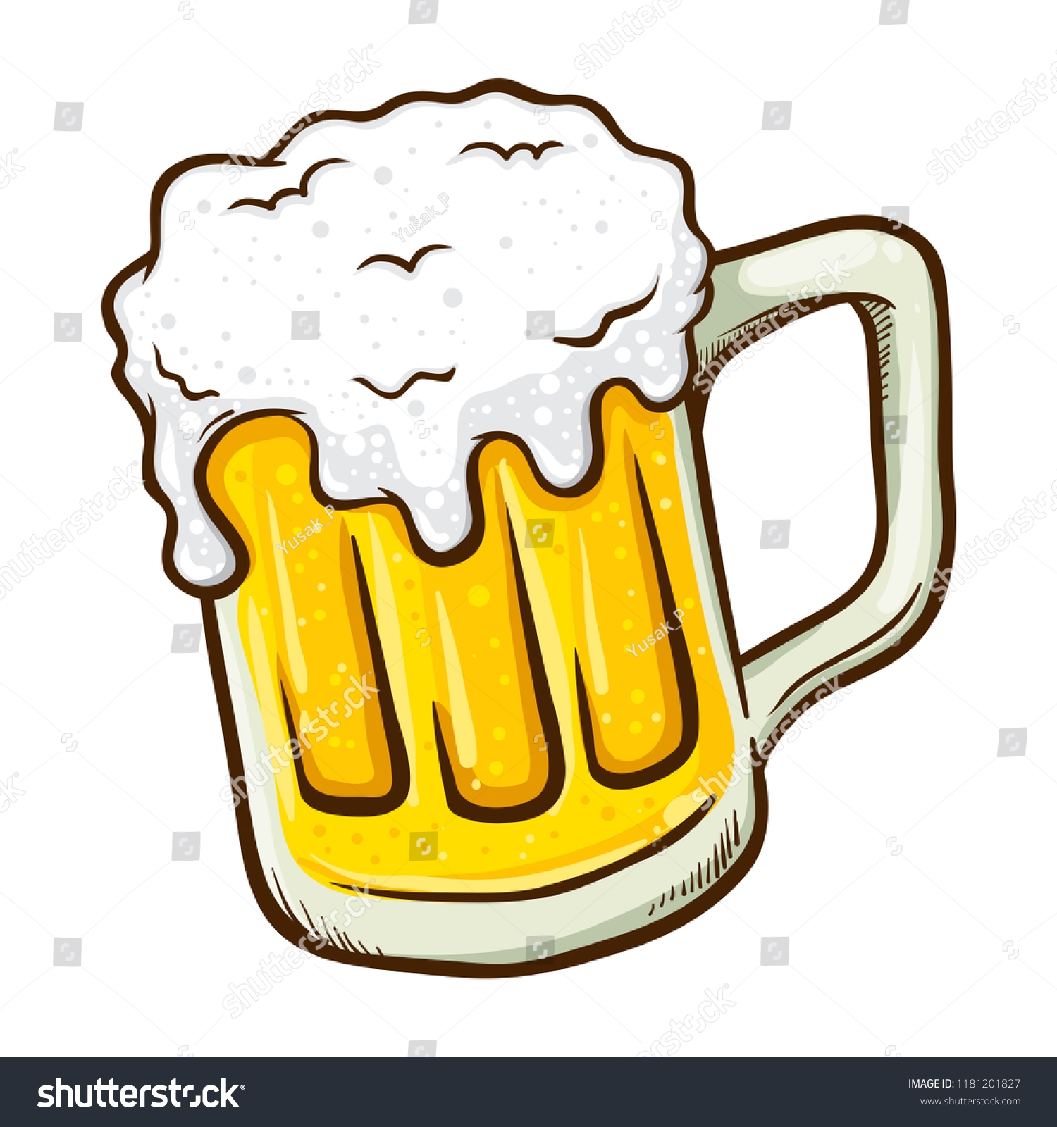 Vector Illustration Hand Drawing Beer Mug Stock Vector Royalty Free 1181201827 Shutterstock
