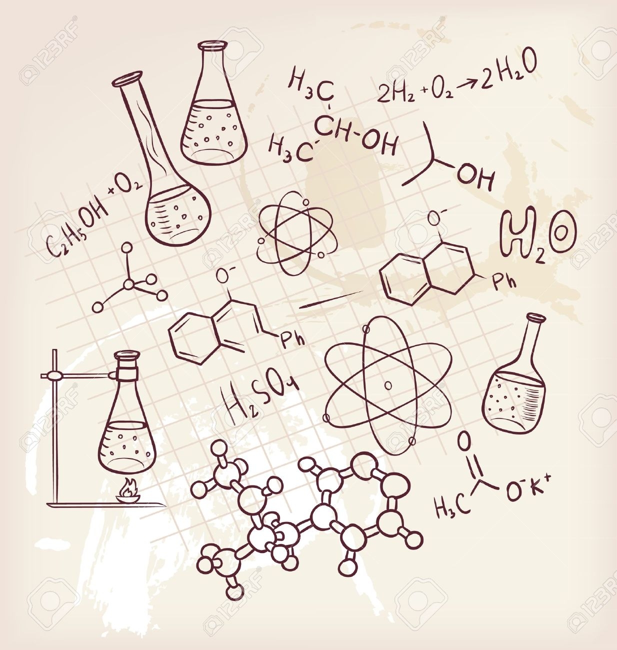 Vector Illustration Of Hand Draw Chemistry On Background Royalty Free SVG Cliparts Vectors And Stock Illustration Image 15798514 
