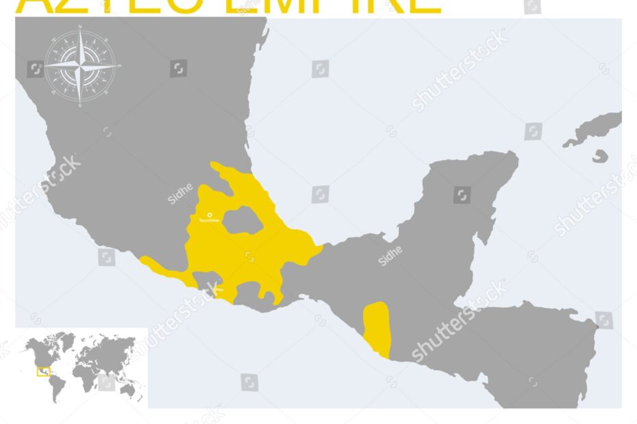 Vector Map Aztec Empire Stock Vector Royalty Free 1668337081