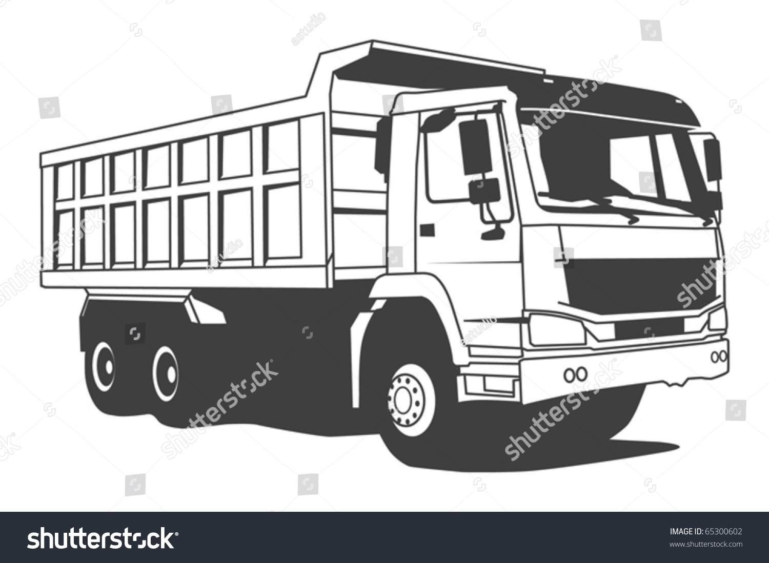 Vektor Stok Dump Truck Hand Draw Illustration Vector Tanpa Royalti 65300602 Shutterstock