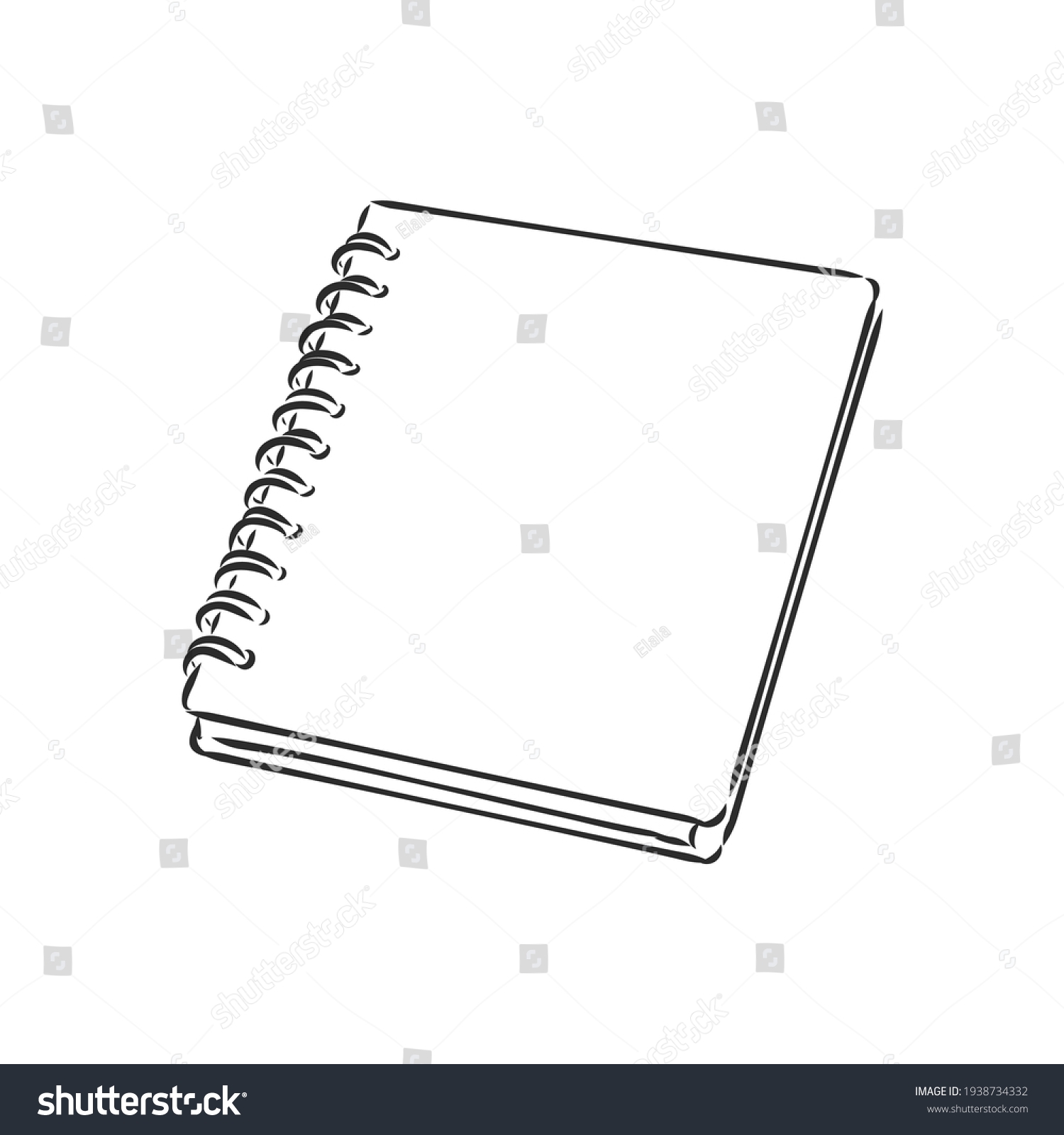 Vektor Stok Sketch Notebook Vector Illustration Hand Drawn Tanpa Royalti 1938734332 Shutterstock