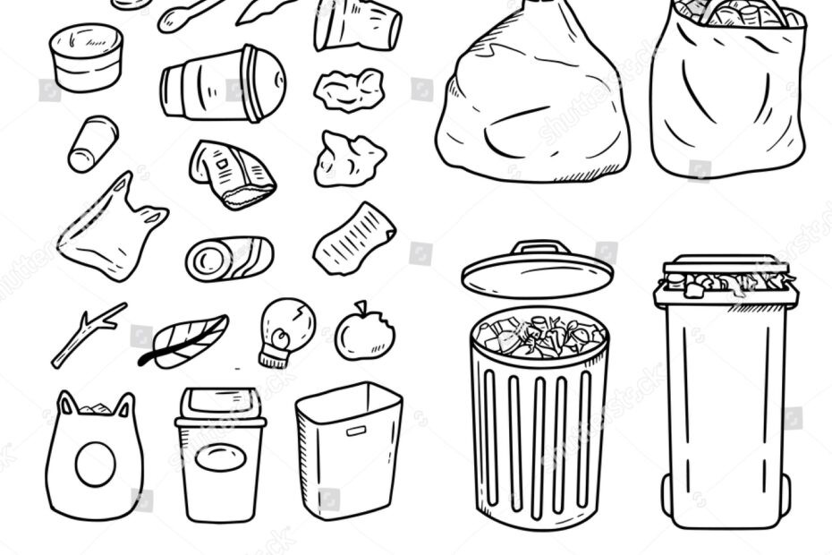 Vektor Stok Trash Can Garbage Doodle Drawing Icon Tanpa Royalti 1948607260 Shutterstock