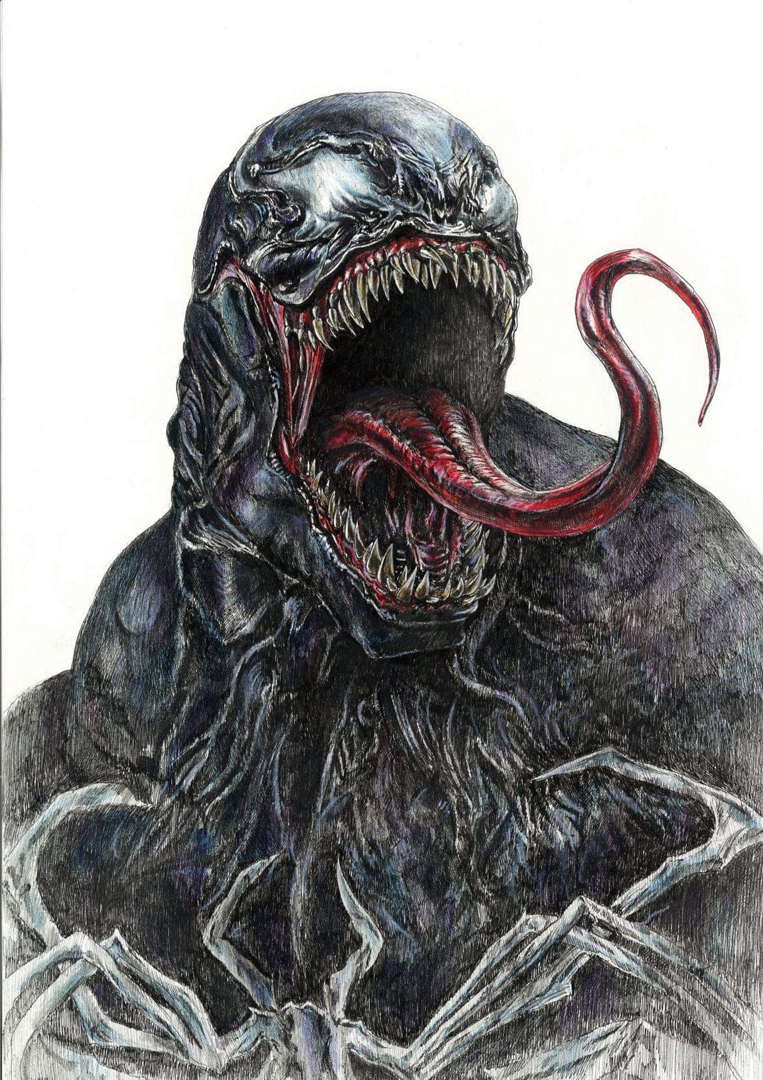 Venom Marvel Comic Original Drawing Fan Art Etsy Israel