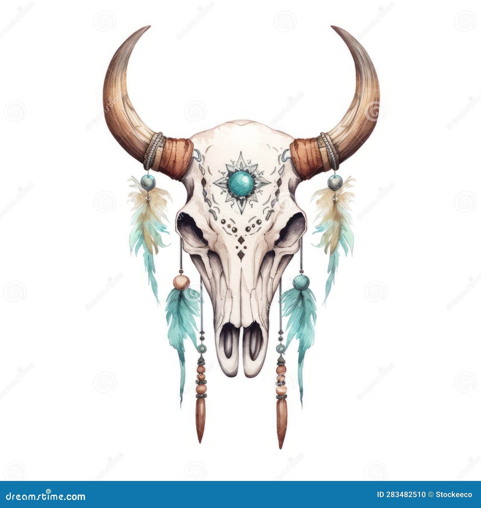 cow skull drawing