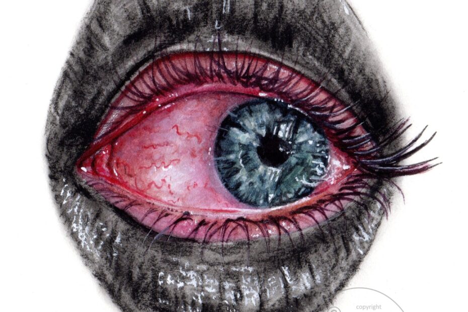 Weird Surrealist Eye Mouth Drawing Painting Sad Crying Creepy