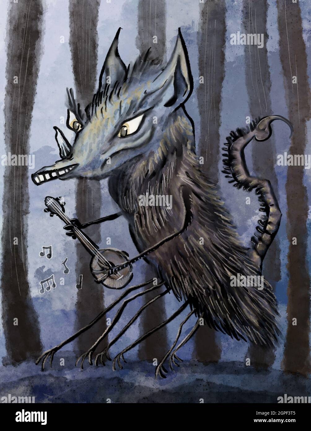 Wendigo Hand Drawn Character Illustration Stock Photo Alamy