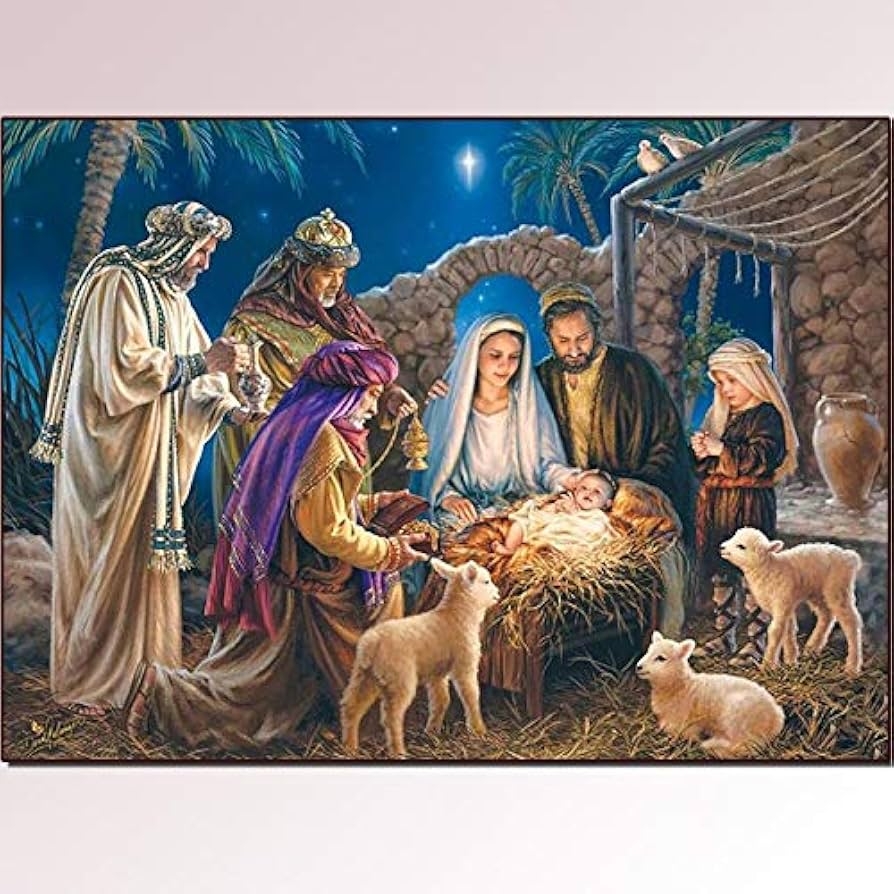 Wfnbzd 5D DIY Diamond Painting Christmas Nativity Scene Cross Stitch Full Round Square Diamond Embroidery Mosaic Cartoon Pictures Decor Gift 40 X 50 Cm Amazon de Home U0026 Kitchen