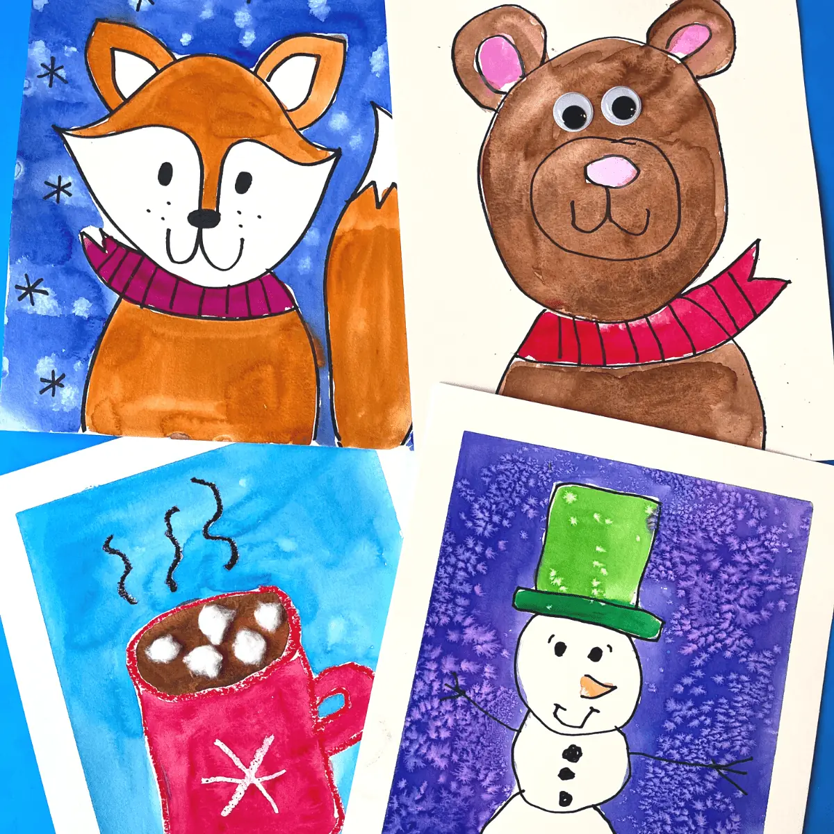 Winter Directed Draws For Kids Friends Art Lab