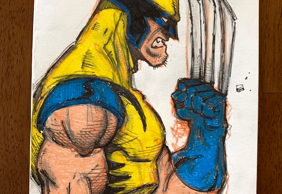 Wolverine Original Drawing Art Marvel X Men Artist Signed Sketch 1