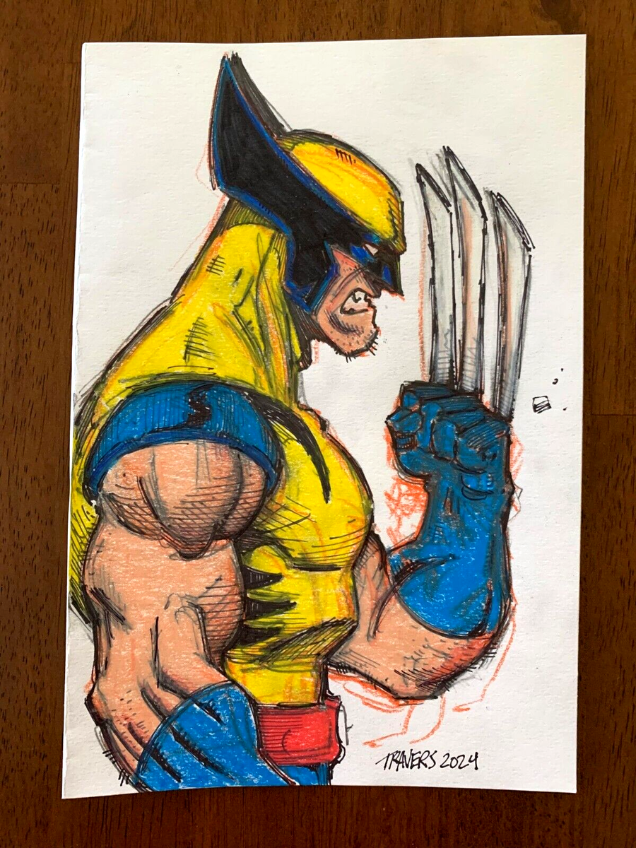 Wolverine Original Drawing Art Marvel X Men Artist Signed Sketch 1 