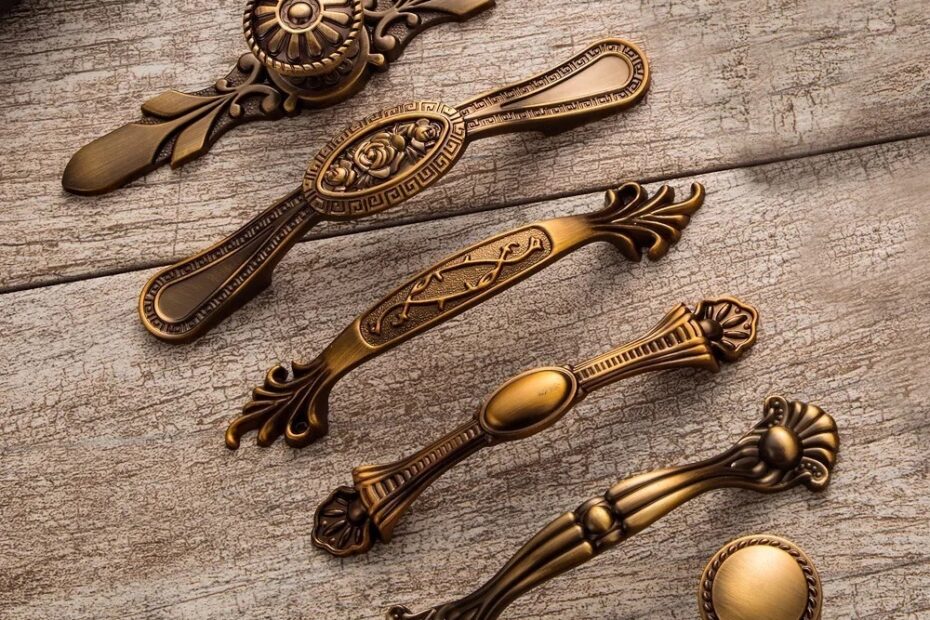 Yellow Bronze Door Handles Noble Antique Drawer Pulls Vintage Kitchen Cabinet Handles And Knobs Retro Furniture Handles AliExpress