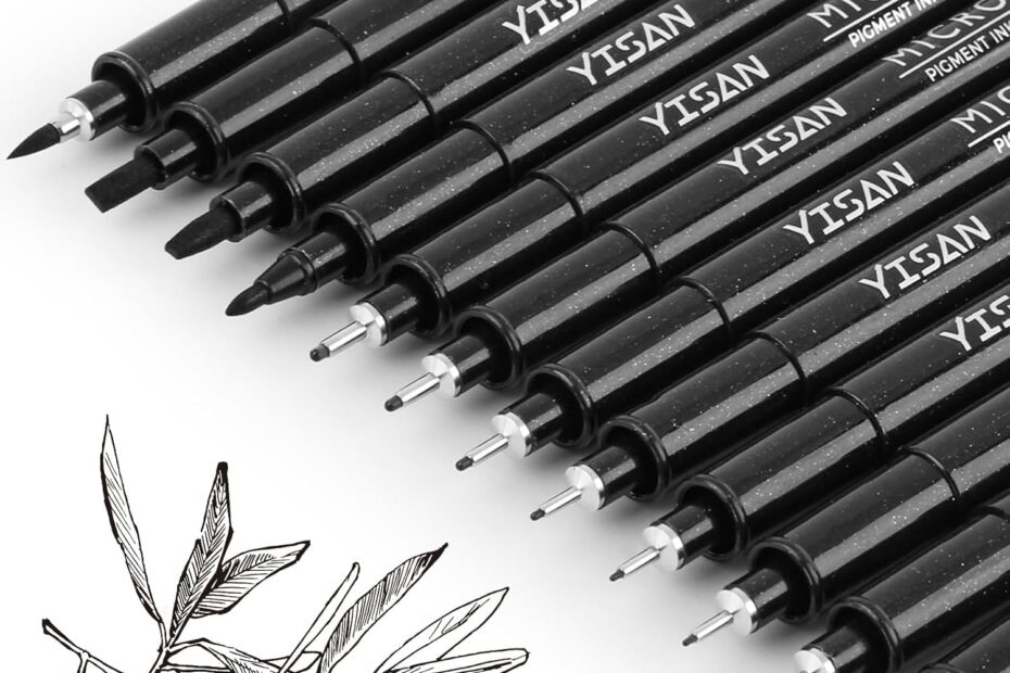 YISAN Black Drawing Pens 12 Art Pens Set Pena Tinta Indonesia Ubuy
